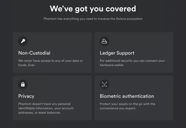 Phantom - A friendly Solana wallet built for DeFi & NFTs - Landing design inspiration