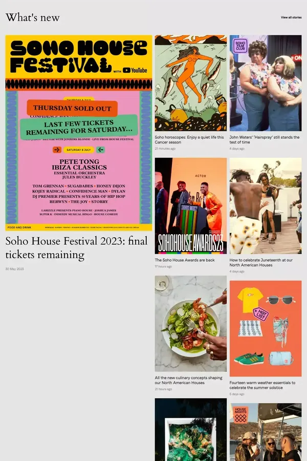 Soho House | Members' Clubs - Landing design inspiration