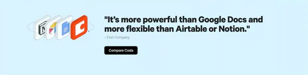 Coda: Your all-in-one collaborative workspace. - Landing design inspiration