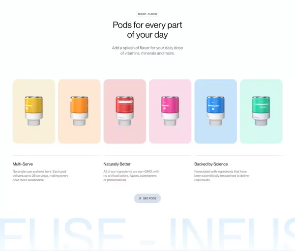 Pani Source | Upgrade Your Water - Landing design inspiration