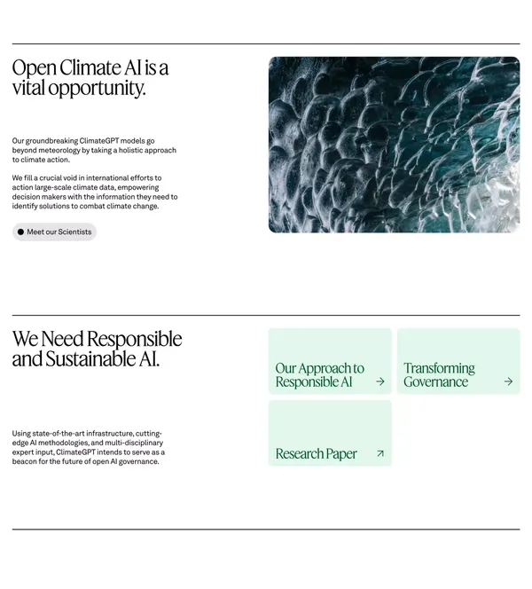 ECI - Endowment for Climate Intelligence: Climate Change AI | ECI - Landing design inspiration