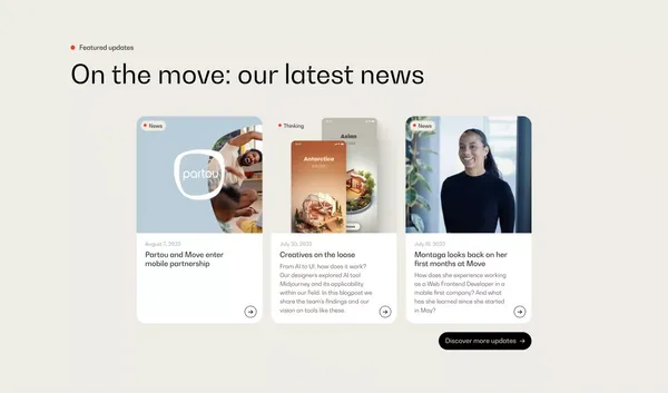 Move | mobile first agency - Landing design inspiration