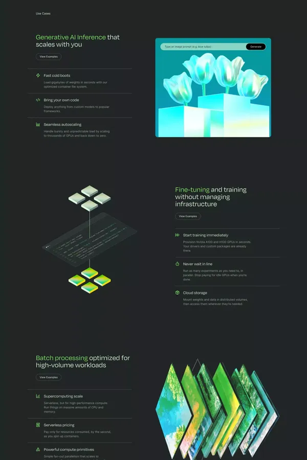 Modal: Serverless cloud infrastructure for AI, ML, and data - Landing design inspiration