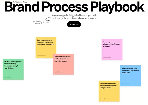 Brand Process Playbook by For Good Design Lab - Landing design inspiration