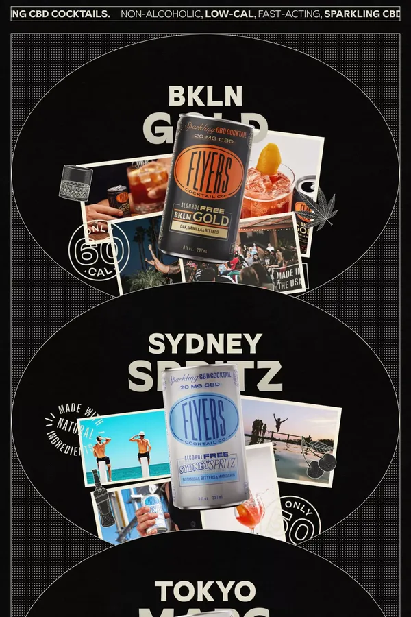 Sparkling RTD Cannabis Cocktails | Flyers Cocktail Co. - Ecommerce design inspiration