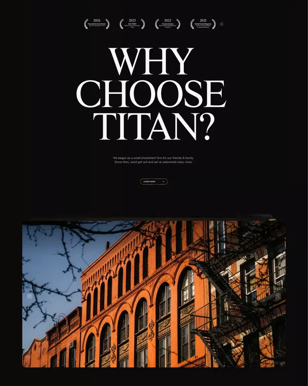 Titan – Modern Wealth Management - Landing design inspiration