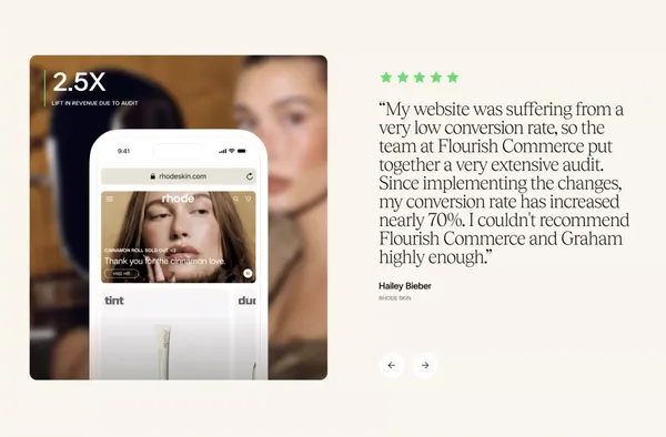Flourish Commerce - Website optimization for top-performing eCommerce brands - Landing design inspiration