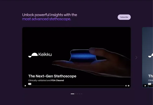 Keikku — Meet the Next-Gen Digital Stethoscope - Landing design inspiration