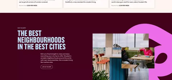 Student Accommodation at Scape - Landing design inspiration