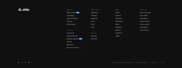 Attio: The CRM for agentic revenue - Landing design inspiration