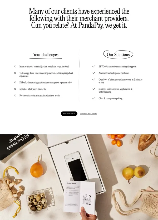 PandaPay: Transparent and Caring Payment Solutions - Landing design inspiration