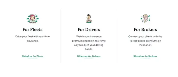 Rideshur - Business Fleet Insurance | Fleet Vehicle Insurance - Landing design inspiration