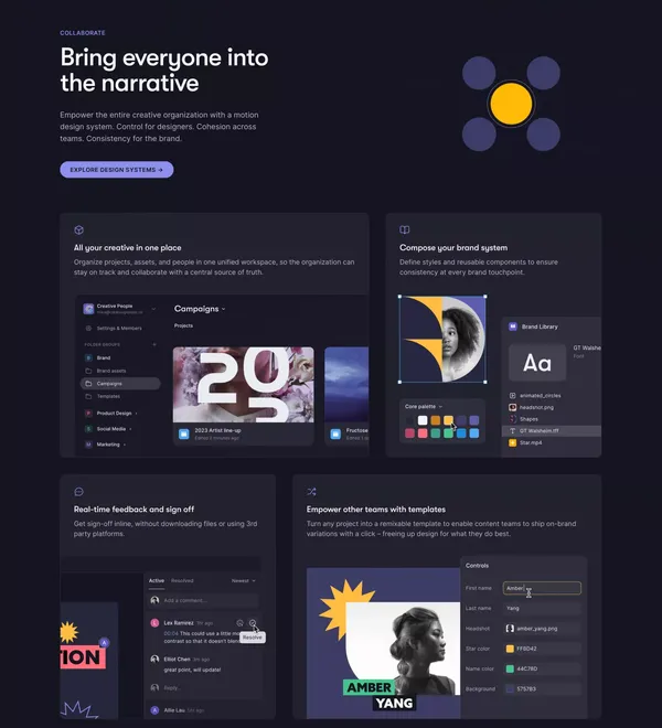 Fable – The collaborative motion design system - Landing design inspiration
