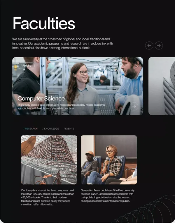Free University | Evergreen Nexus University - Landing design inspiration
