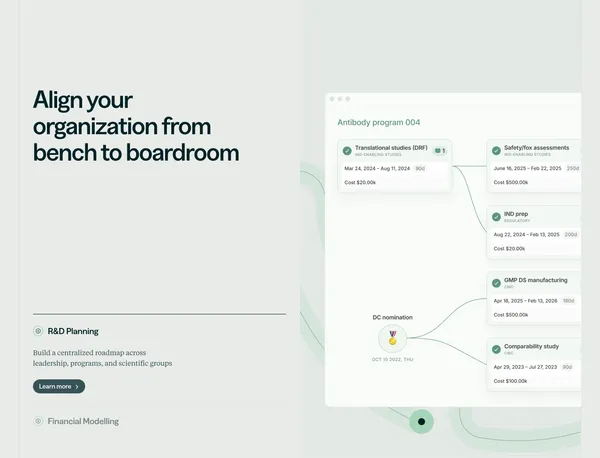 Intelligent management platform for R&D - Orchestra - Landing design inspiration