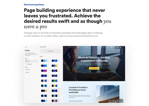 Onepage - Erstelle noch heute deine Seite. Genau so wie du sie dir vorstellst! | Onepage - Landing design inspiration