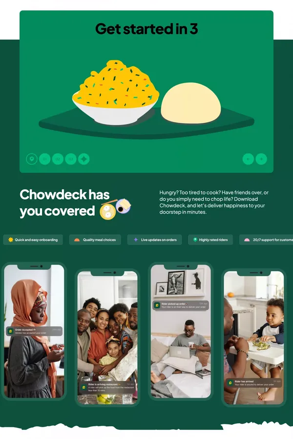 Chowdeck Logistics | Order Food & Drinks from Restaurants near you | Fast Delivery - Landing design inspiration