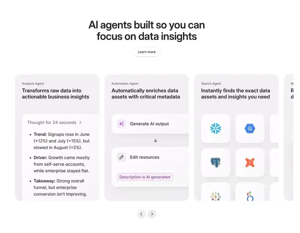 Secoda - The AI platform for data and analytics - Landing design inspiration