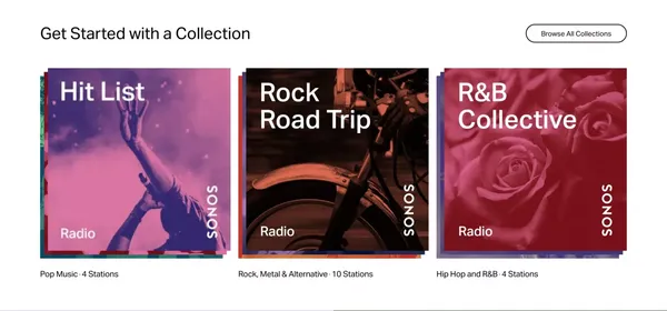Sonos Radio | Original music stations and shows for all of life's moments - Landing design inspiration