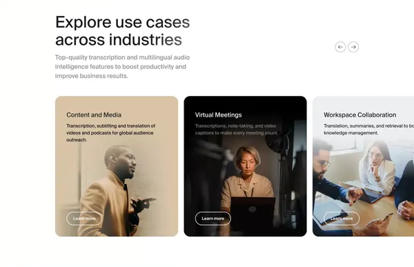 Gladia - From audio to knowledge - Landing design inspiration