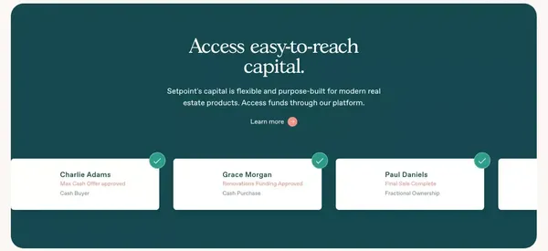 Setpoint — the modern real estate funding platform - Landing design inspiration