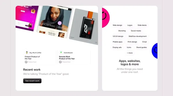 Designjoy - Design as a Subscription - Landing design inspiration