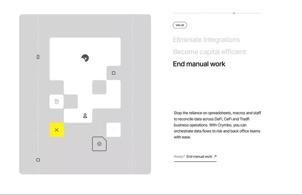 Crymbo - Build brilliant digital asset operations, fast. - Landing design inspiration