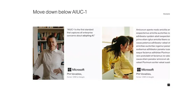 AIUC | AI agent standard & insurance - Landing design inspiration