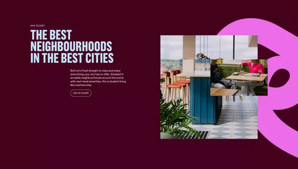 Student Accommodation at Scape - Landing design inspiration