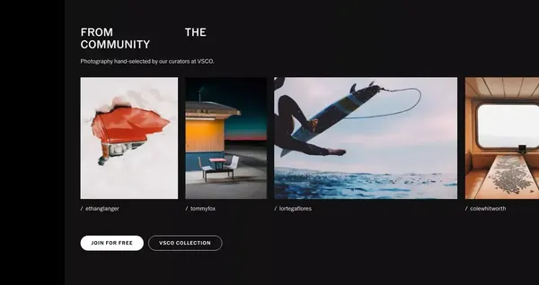 VSCO Photo Editor & Video Editor - Desktop & Mobile App - Landing design inspiration