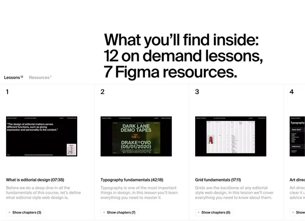 Typography in web design: Learn editorial style web design - Landing design inspiration
