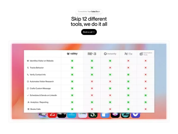 Valley | Intent based outreach on LinkedIn to Grow your Pipeline - Landing design inspiration