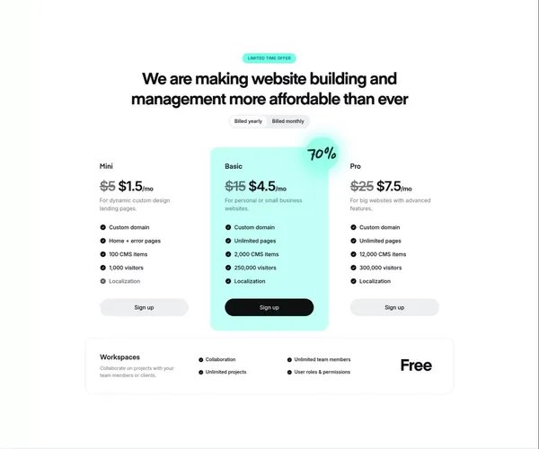 Black Friday Sale: Build Professional Websites with Ease - Landing design inspiration