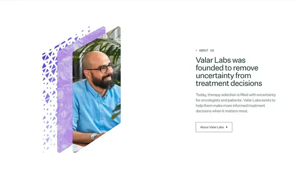 Analyzing the tumor to predict cancer treatment response - Landing design inspiration