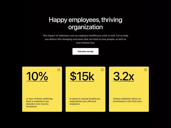 Pelago | Virtual clinic for substance use management - Landing design inspiration