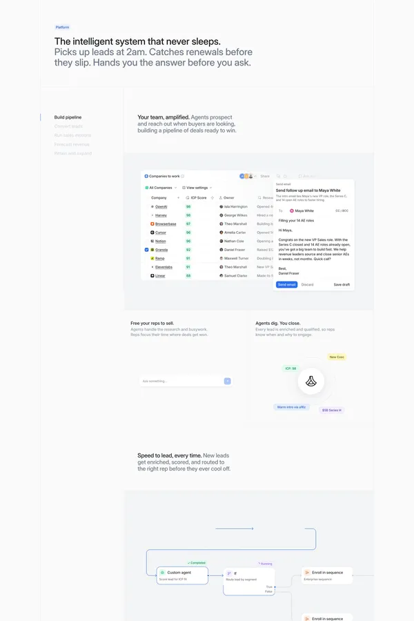 Attio: The CRM for agentic revenue - Landing design inspiration