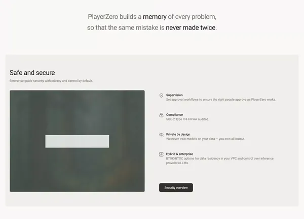 PlayerZero - Landing design inspiration