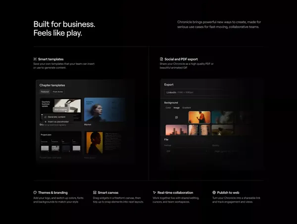 Chronicle: The AI Presentation Tool for Stories Worth Telling - Landing design inspiration