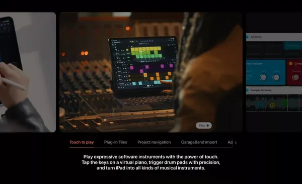 Logic Pro for iPad - Apple - Landing design inspiration