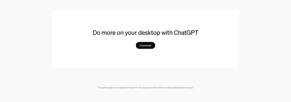 ChatGPT on your desktop - Landing design inspiration