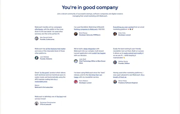Mailcoach - Powerful email marketing tools - Landing design inspiration
