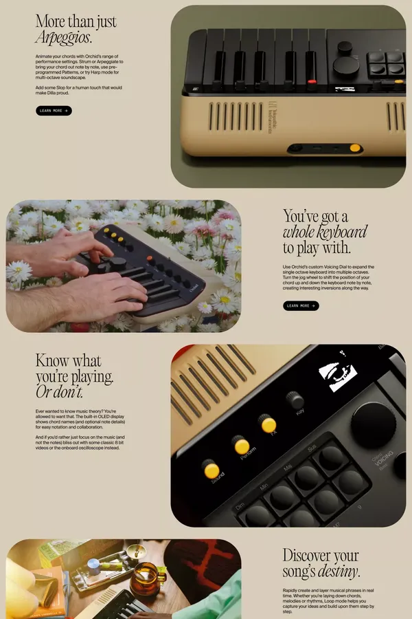 Telepathic Instruments - Landing design inspiration