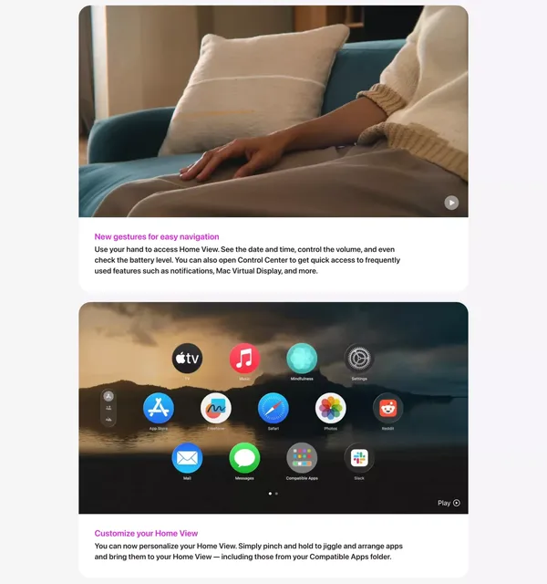 visionOS 2 Preview - Apple - Landing design inspiration