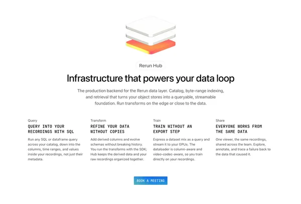 Rerun | The Data Layer for Physical AI - Landing design inspiration