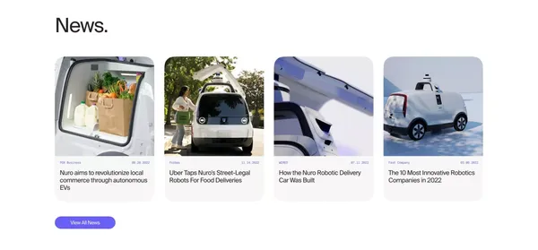 Nuro - On a mission to better everyday life through robotics. | Nuro - Landing design inspiration