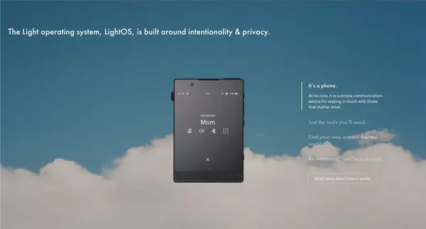 The Light Phone - Landing design inspiration