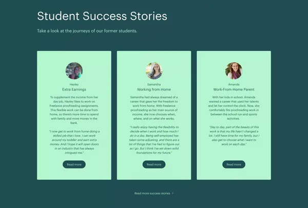 Proofreading & Editing Courses | Guaranteed Work | Knowadays - Landing design inspiration