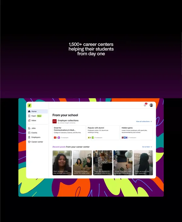 Handshake: Careers start here | Handshake - Landing design inspiration