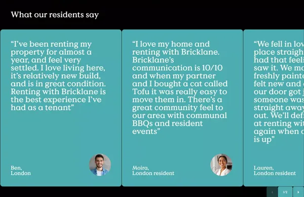Bricklane | Responsible Investment in Single Family Residential - Landing design inspiration