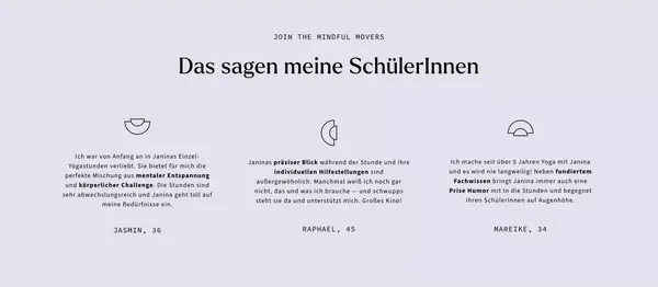 Janina Roeseler – Personal Yoga Trainerin - Landing design inspiration